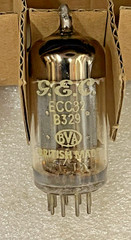 RARE+ B329 TUBE ECC82 12AU7 G.E.C. WELDED PLATE SQUARE GETTER 1953 BRITISH 1593