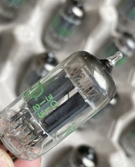 Quad Set (4) TESTED STRONG Sylvania 1960 12AU7 / ECC82 Long Plate Preamp Tubes