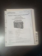 JC Penney 3874 Service Manual Original Repair Book Am FM TV Band Tape Recorder