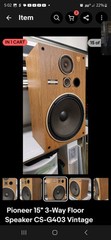 Pioneer 15″ 3-Way Floor Speaker CS-G403 Vintage