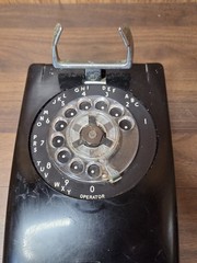 Stromberg Carlson 1553W Black Rotary Dial Wall Telephone Handset Cord UNTESTED