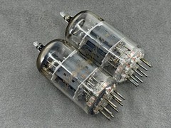 (2) RCA Silvertone 12AX7A ECC83 Short Gray Plates Halo Getters Test Strong TV-7U