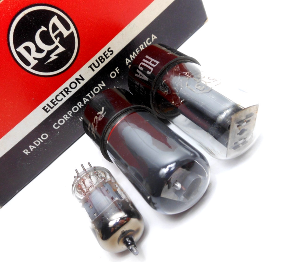 RCA 1960s’ Fender Champ 5F1 Tweed Amp Tubes Set 6V6GT 5Y3GT 12AX7A USED-TEST NOS