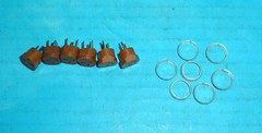 6 NOS Cinch 4 Pin Transistor Sockets w/ Mounting Rings