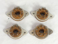4 NOS Vintage Cinch 8-pin Octal Brown Tube Sockets