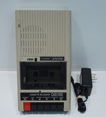 CALIFONE CAS1500 PORTABLE CASSETTE RECORDER / PLAYER with AC ADAPTER