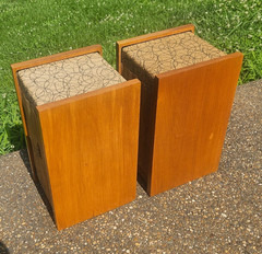 Vintage Mid Century Lang BL-10 The Minstrel Speakers Pair Patented Untested MCM