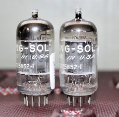 TUNG SOL USA 12AU7 ECC82 PERFECT MATCH PAIR LNG PLT D GETR TEST NOS+ MINTY 1958