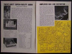 20 watt Amplifier Tube power 1953 How-To build PLANS portable