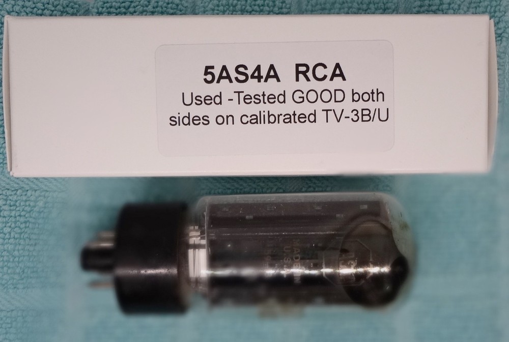 RCA 5AS4A Vintage Vacuum Rectifier Tube. Tested strong. Used. Reboxed