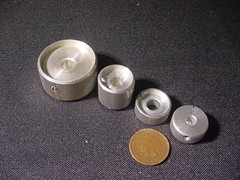 DYNACO PAT-4 STEREO PREAMPLIFIER 4-PARTS CONTROL KNOBS LOT ***