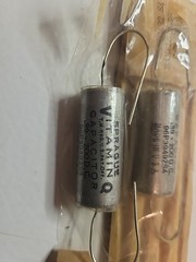 (2) (PIO) Vintage .39 uf 200v Sprague Vitamin Q Capacitors audio applications