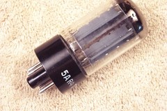 One, Tung Sol branded, Mullard made, 5AR4 GZ34, f32, 4-notch, Gt Britain, 1964