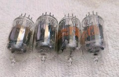 Very Strong Quad RCA 12AU7A Clear Top Grey Plate Side [] Getter