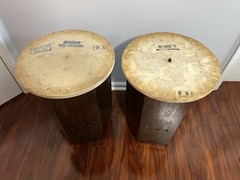 PAIR EMPIRE GRENADIER 6000 SPEAKERS Round Marble Table Top Vintage
