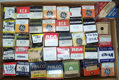 Lot of (100+) NOS & used tubes in boxes,collection,radio,amp,compactron,octal,++