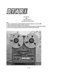 Otari MX-5050BII SERVICE MANUAL and ALIGNMENT PROCEDURES