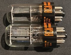 RCA 6SN7 GTB TUBE 1968 GLOW TOPS 2 HOLE TOUGH DOGs TALL BOTTLE MATCHING SET NIB