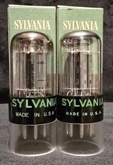 SYLVANIA 6SN7 GTB TUBE 1951 CHROME TOPPED HALO BLACK PLATES MATCHING SET