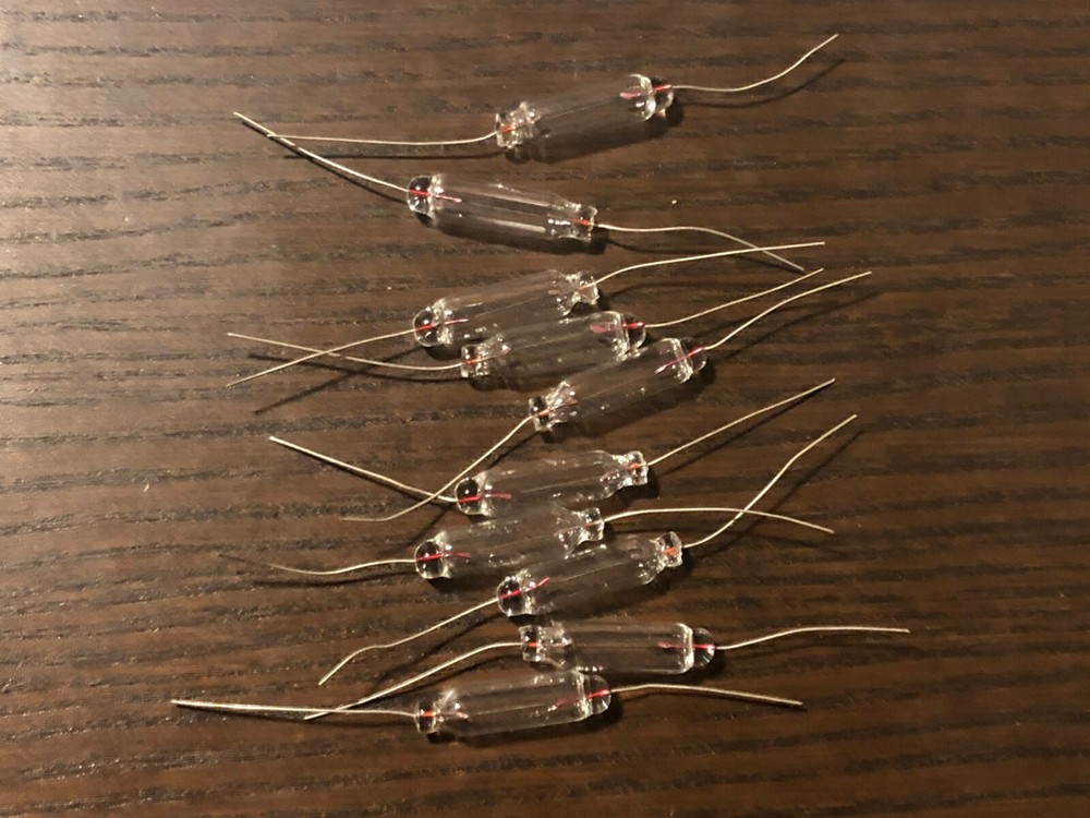10 New Warm White 8v 200ma XL Axial Wired Lamps ORIGINAL Dial Light Bulb 1/4