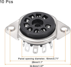 10 Pcs 9Pin Tube Socket Bakelite Tube Socket,Vacuum Tube Protect Tube Pin Socket