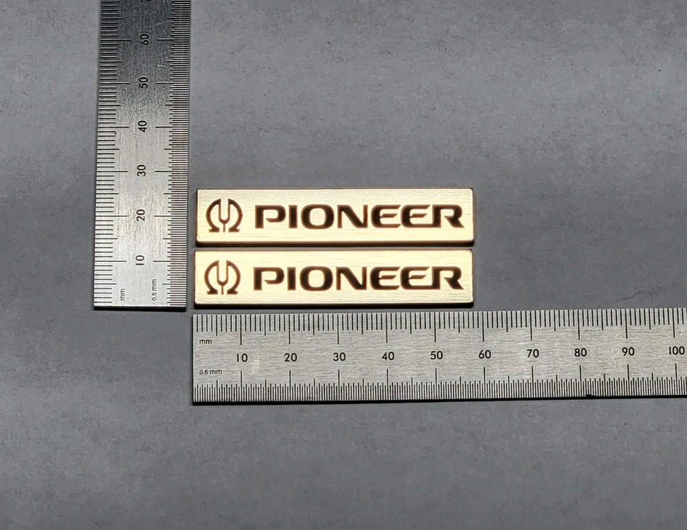 Pioneer Speaker Badge Logo Emblem 58mm Brushed Gold Premium Pair