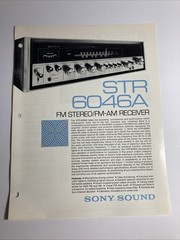 Sony STR 6046A Stereo Receiver Brochure Vintage Rare Original