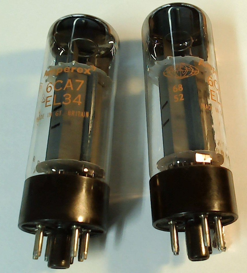 Vintage Pair Amperex 6ca7 el34 vacuum tubes