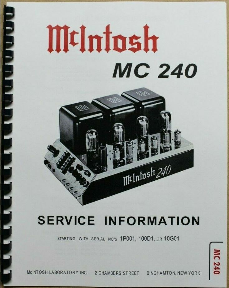 *USA* ULTIMATE MCINTOSH MC240 SERVICE MANUAL