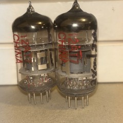 Pair 12AT7 Rare Red Print Shuguang China Preamp Vacuum Tubes Corner Foil Getter