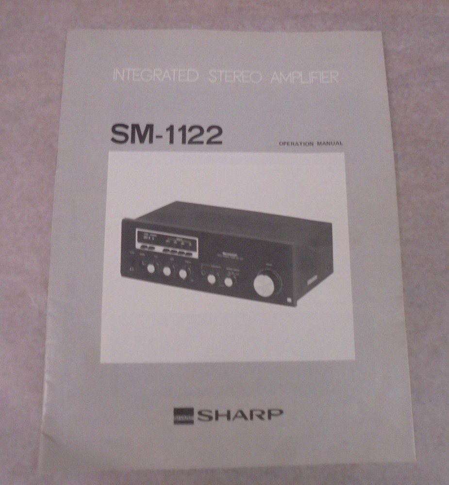 Sharp SM-122 Intergrated Stereo Amplifier Operation Manual