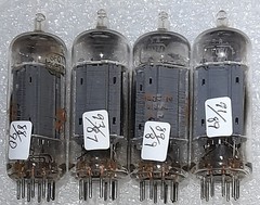 Matched Quad 6FQ7/6CG7 RCA clear top Vacuum Tubes, TV-7D will combine shipping