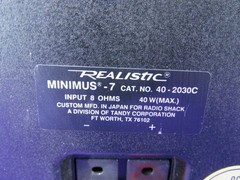 Realistic Minimus 7 Black Speakers