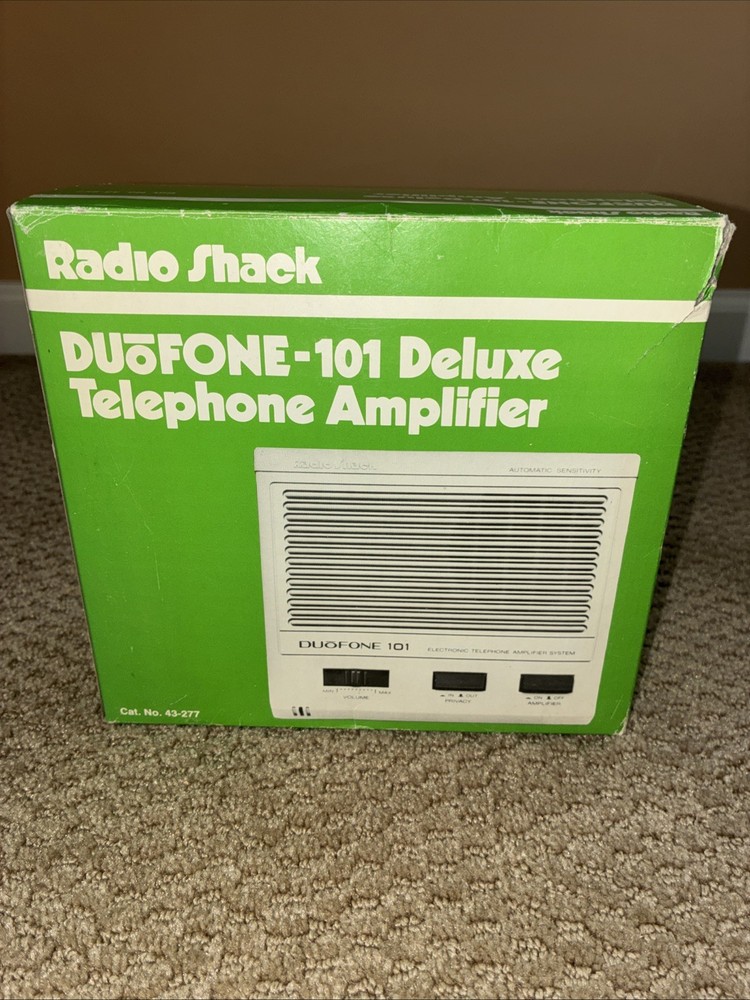 Vintage Radio Shack Duofone-101 Deluxe Telephone Amplifier 43-277 New Open Box