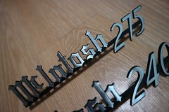 McINTOSH MC275 BLACK+BRUSHED LOGO EMBLEM LABEL BADGE – New Reproduction for DIY