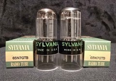 SYLVANIA 6SN7 GTB TUBE 1951 CHROME TOPPED HALO BLACK PLATES MATCHING SET