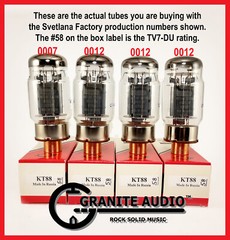 SVETLANA KT88 MATCHED QUAD NEW, RARE ORIGINAL SED WINDED =C=. All Test 58 on TV7