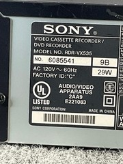 Sony RDR-VX535 DVD VHS Combo Recorder Player HDMI No Remote Partially – Tested