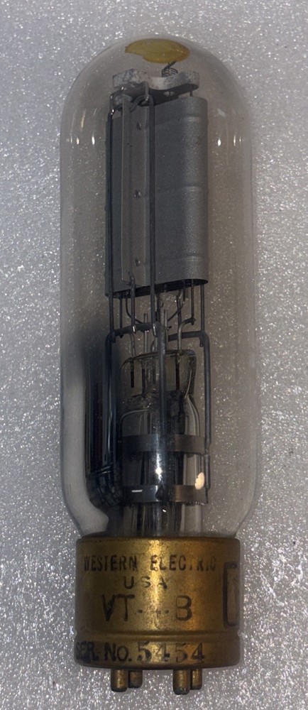 Western Electric 211 VT-4-B Brass Base Transmitter Tube Good Filament