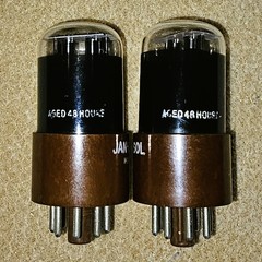 Tung-Sol JAN-CTL 6SU7-GTY Black Glass Brown Base – Matched Pair – Measure as NOS