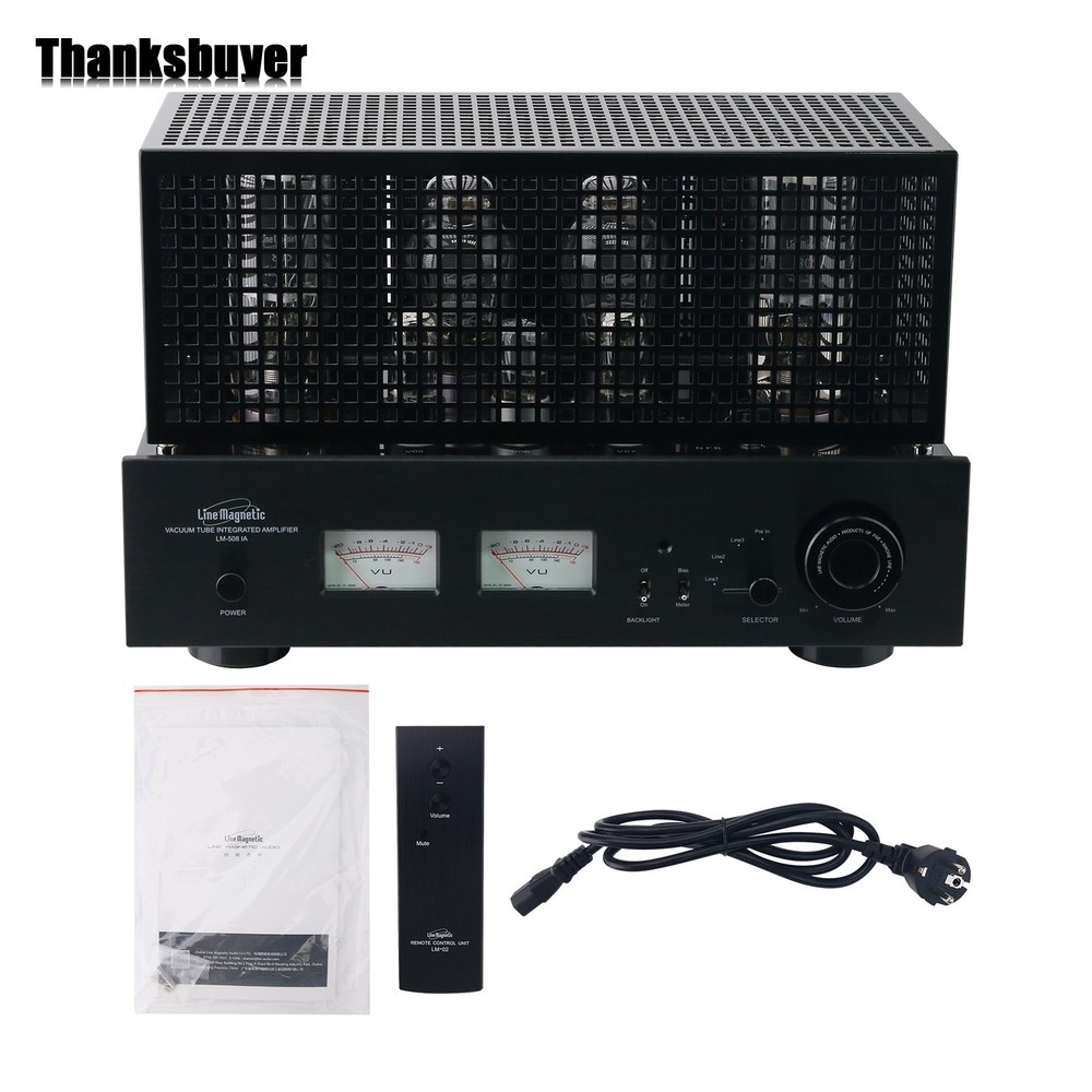 220V Line Magnetic Audio LM-508IA 48W+48W Tube Amplifier Integrated Amp Black