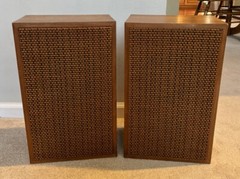 Pair of NICE Vintage Vtg Norelco 55 Tweed Music Speakers Tested LOOK G2U