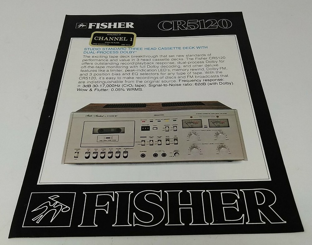 Vintage Fisher Cassette Deck CR 5120 Brochure Pamphlet Booklet