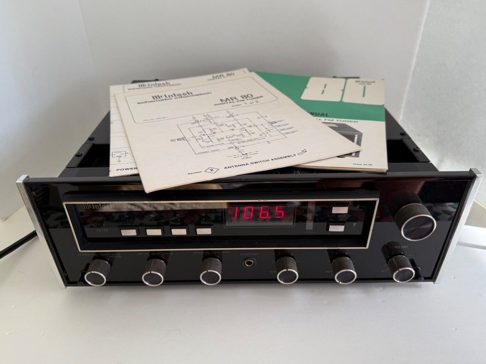 MCINTOSH MR80 FM STEREO TUNER WITH ORIGINAL MANUALS – AS IS