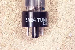 One, Tung Sol branded, Mullard made, 5AR4 GZ34, f32, 4-notch, Gt Britain, 1964