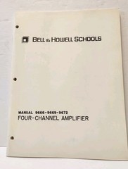 Bell & Howell Schools Four-Channel Amplifier Manual 9666-9669-9672 Vintage