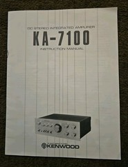 Original Kenwood KA-7100 Amplifier Instruction Manual. Very Good Condition.