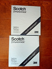 2 Scotch Dynarange 3M Reel to Reel Recording Tape 2400ft 7″ used with home rec.