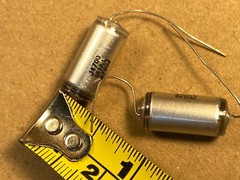 2 NOS Vintage Mial .0047 uf 630v Polystyrene Glass Capacitors 4700pf (Qty
