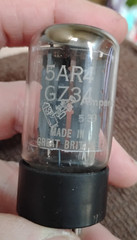 1965 Amperex Bugle Boy Short Bottle GZ34 5AR4 Tube TV7 Tested @ NOS